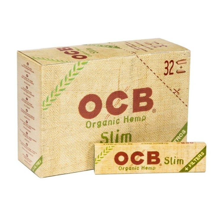 OCB Organic Hemp Slim KS+Tips 32 – Orqanik Çətənə Bükmə Kağızı | Vape Art